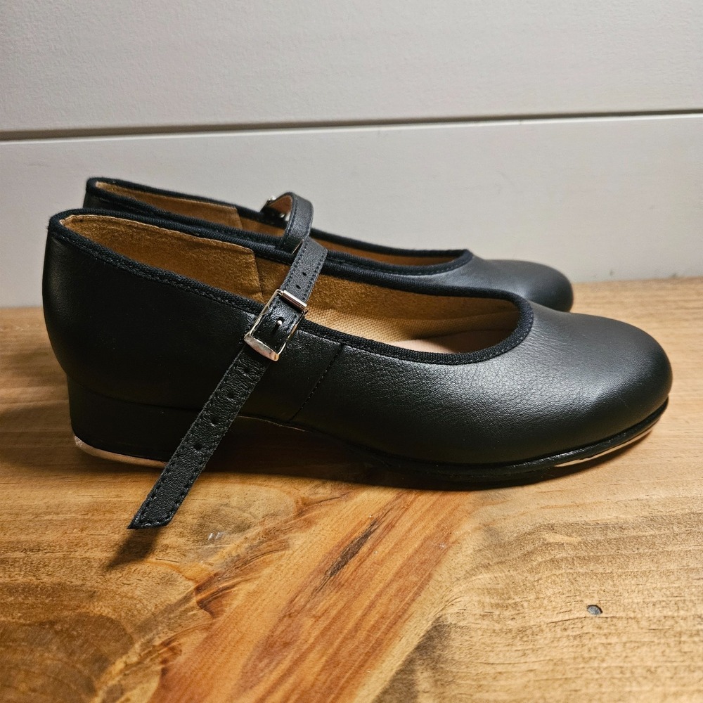 NIB Bloch S0302L Blackโ Leather Tap Shoes Girls Size 4.5 X Mary Jane Dance